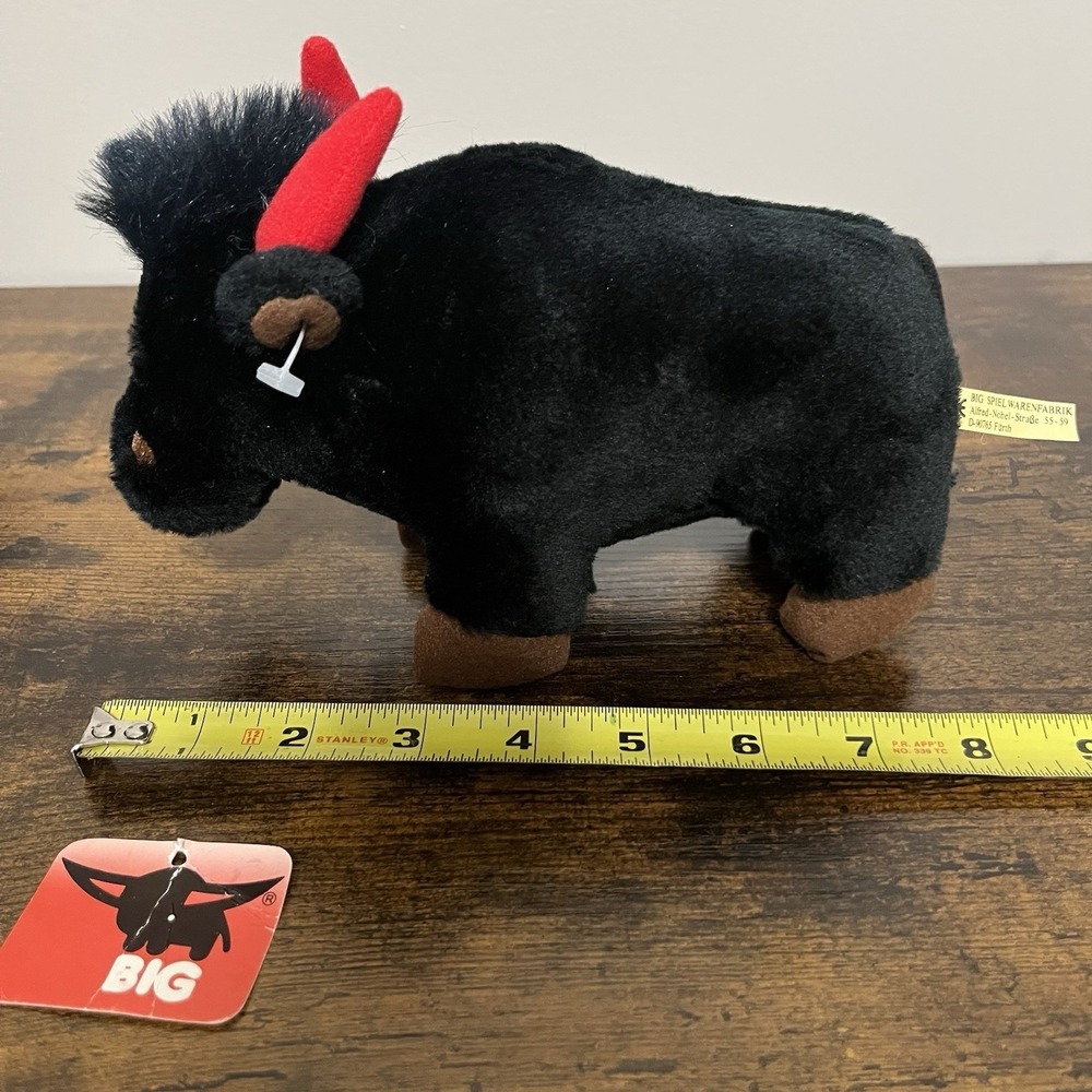 Promotional Buffalo 8" Plush From Big Spielwarenfabrik Mascot Red Horns Germany - Picture 16 of 16
